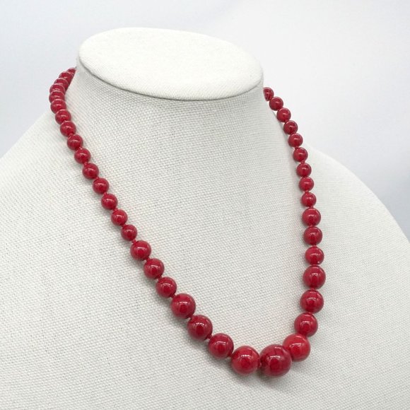 My Bead Emporium Jewelry - Marble Stone Red Color Hand Made Necklace Collier Holidays Jewelry
